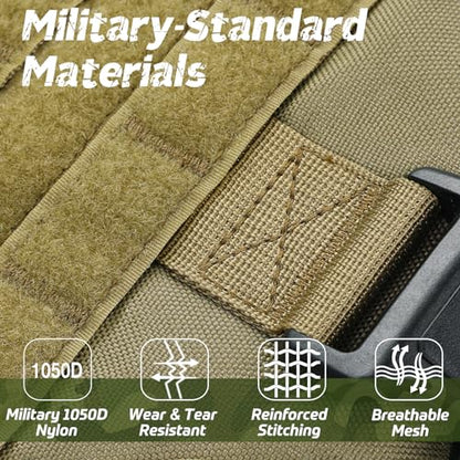 rabbitgoo Tactical Dog Harness for Small, Heavy Duty Military No Pull Vest - color: Brown, size: Small