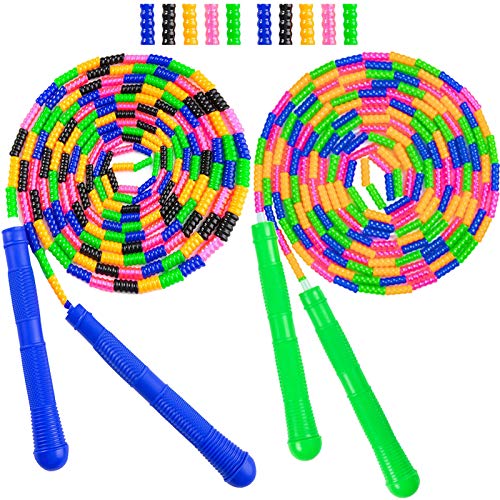 Long Double Dutch Jump Rope 16 Ft 2 Pack, Skipping Rope for Kids Adults - color: Blue&Green