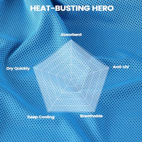 Cooling Towels for Women Men, Breathable Cooling Towels for Neck and Face, Workout Towel for Hot Weather, Sweat Towel for Gym Yoga, Camping, Fitness, Running, Traveling, 6 Pack 40"x12"