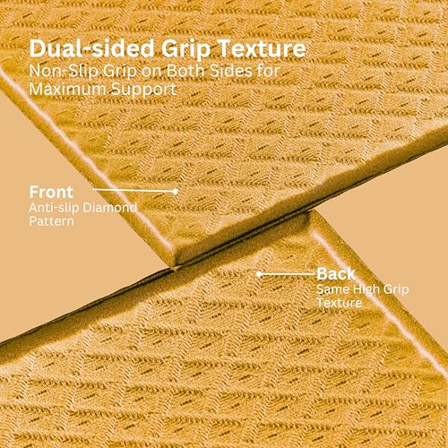 Foldable Yoga Mat, 72" x 24", 6mm Thick, Lightweight & Non-Slip - color: Yellow