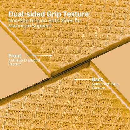 Foldable Yoga Mat, 72" x 24", 6mm Thick, Lightweight & Non-Slip - color: Yellow