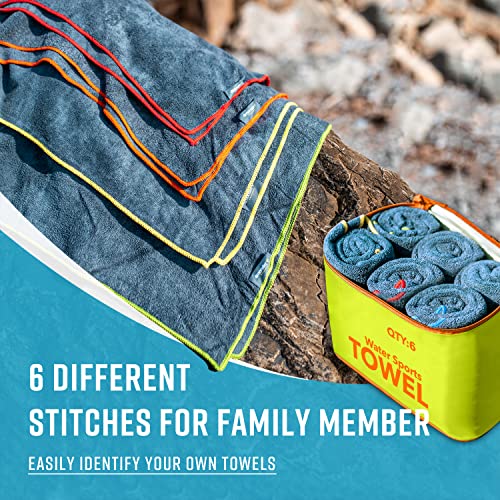 4Monster 4-Pack Quick Dry Microfiber Travel Towels – Super Absorbent, Ultra-Soft Camping Towel Set with Water-Resistant Bag, Lightweight & Compact for RV, Gym, Beach, Pool, Swimming, and Family Trips - color: 6-green