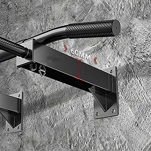 Wall Mounted Pull Up Bar and Dip Station, Heavy Duty Chin Up Bar Supports to 440Lbs, Multifunction Exercise Bar for Indoor Home Workout