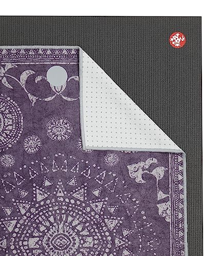 Manduka Yogitoes Hot Yoga Mat Towel - 71" | Moisture Activated Grip | Patented Silicone Nubs | Highly Absorbent, Durable & Easy Care | Made from Recycled Materials | 71 x 24 Inches | Geija Purple