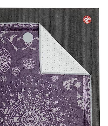 Manduka Yogitoes Hot Yoga Mat Towel - 71" | Moisture Activated Grip | Patented Silicone Nubs | Highly Absorbent, Durable & Easy Care | Made from Recycled Materials | 71 x 24 Inches | Geija Purple