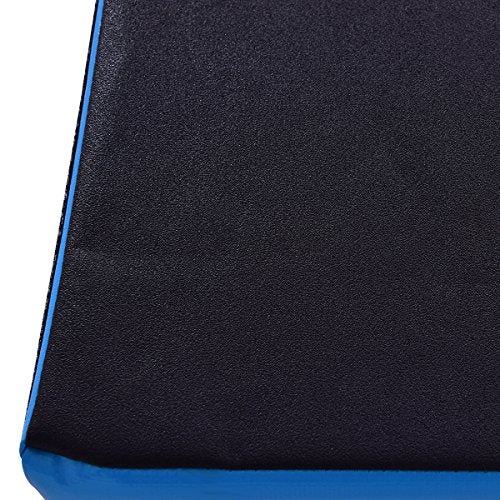 PVC Soft Foam Jumping Box Plyometric Exercise Fitness Safe Box (Blue 18" Height)