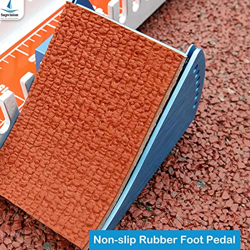 Multi-Function Lightning Starting Block Sprinter Pedals 6 Angle Adjustable Sprinter Track and Field Aluminum Suitable for Plastic Runway Cinder Track - color: Red, size: 25inch