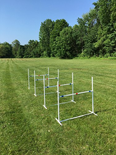 Dog Agility Travel Jump Set 4 Bar Jumps Total with Adjustable Jump bar and Dog Agility Jump Cups