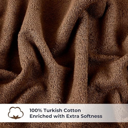 NUKURA 12” x 40” Gym Sweat Towel, 450 GSM, 100% Cotton, High Absorbency, Extra Soft & Quick Dry Workout, Yoga, Pickleball, Padel, Fitness Towel – Chocolate Brown