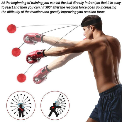 Boxing Reflex Ball, Boxing Training Ball with Adjustable Headband and Hand Wraps Improve Hand Eye Coordination, Punching Speed, Fight Reaction, Fitnes, Boxing Equipment