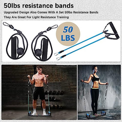 Upgraded push up board for men,Portable Foldable Multi-Function 30 in 1 perfect push-up board,Push Up Bar with Automatic Count and Resistance Bands,Push up Handles for Floor Home Gym chest Workout