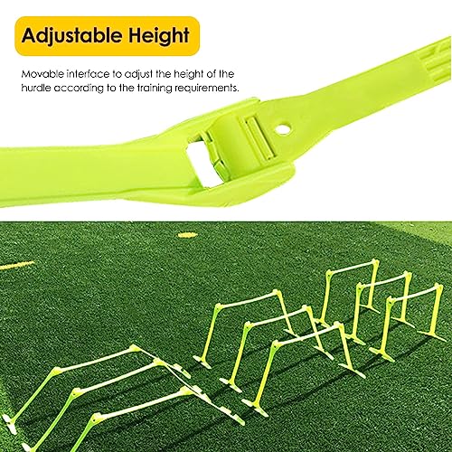 Adjustable Height Speed Agility Hurdles, Foldable Professional Obstacle Training Sports Practice Equipment, Fitness & Speed Track Hurdles for PE Class Fitness Grou, A