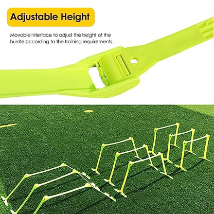 Adjustable Height Speed Agility Hurdles, Foldable Professional Obstacle Training Sports Practice Equipment, Fitness & Speed Track Hurdles for PE Class Fitness Grou, A