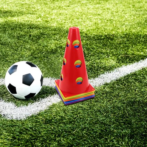 6pcs Plastic Agility Cones, 9 Inch Soccer Cones Training Agility Field Marker for Training, Football Basketball Drills, Traffic, Activity, Party
