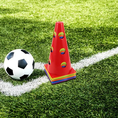 6pcs Plastic Agility Cones, 9 Inch Soccer Cones Training Agility Field Marker for Training, Football Basketball Drills, Traffic, Activity, Party