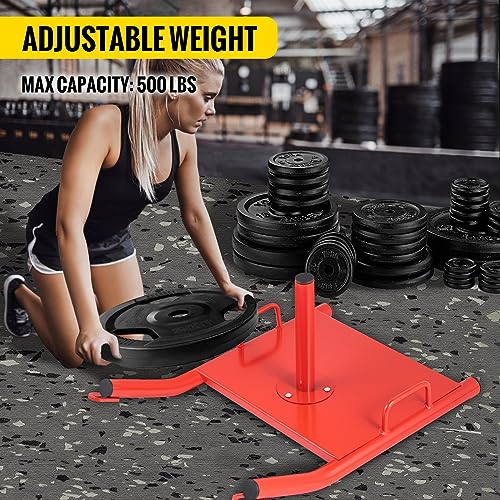 Weight Sled Push Pull Heavy Drag Fitness HD Power Speed Training for Exercise and StrengthTraining Red