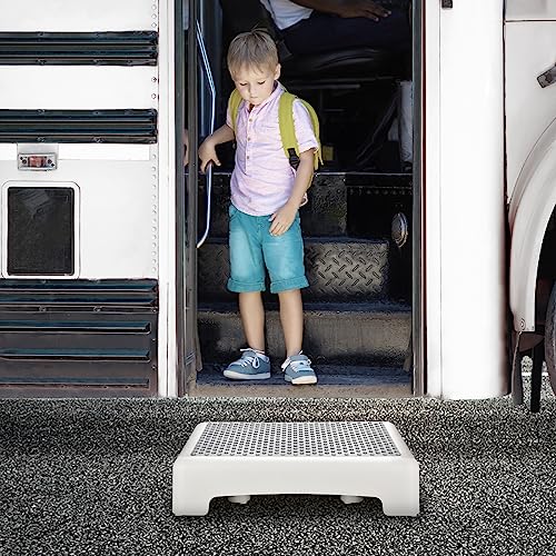 HBTower Mobility Step Stool for Adults & Seniors,Non-Slip Platform - color: White