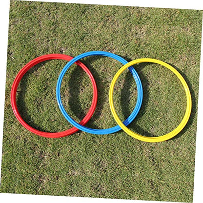 Homoyoyo 9pcs Soccer Training Rings Soccer Accessories Workout Ladder for Ground Football Ctr Ring Soccer Drill Equipment Footwork Training Sports Agility Ladder D Ring Jumping Hoop