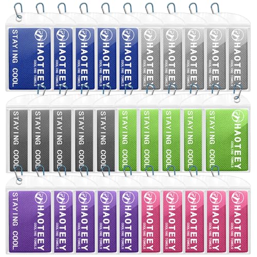 Cooling Towels Pack of 30, 40"*12" Neck Cool Towel Bulk, Cold Towels for Neck and Face, Cooling Rags Sports Towel for Hot Weather, Running, Soccer, Yoga, Gym, Golf - color: 5darkblue/5grey/5green/Darkgrey/5red/5purple