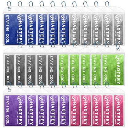 Cooling Towels Pack of 30, 40"*12" Neck Cool Towel Bulk, Cold Towels for Neck and Face, Cooling Rags Sports Towel for Hot Weather, Running, Soccer, Yoga, Gym, Golf - color: 5darkblue/5grey/5green/Darkgrey/5red/5purple