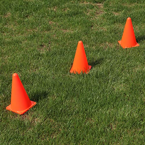 CARTMAN Plastic Training Cones (Set of 12/24 Pack 9" or 12/24 Pack 7" or 12/24 Pack Disc Cone) Agility Soccer Cones, Indoor Outdoor and Festive Events Field Marker Agility Cones - style: 9" 12pk