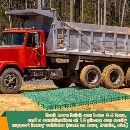 10 Pcs Ground Protection Mats, Green Interlocking 15.7 x 15.7 in - color: Green, size: 15.7 x 15.7 in