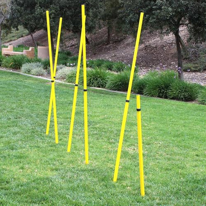 BlueDot Trading Soccer Agility Poles | Telescopic, Fixed & Collapsible Options (4, 6, 8 Piece Sets) Speed Training Poles for Agility Drills, Outdoor Games, Football & Sport Training Equipment - size: 6, style: Adjustable