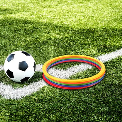 Kisangel 10pcs Plastic Agility Training Rings for Soccer Speed and Coordination Practice, Sports Toss Hoops for Outdoor Backyard Fitness