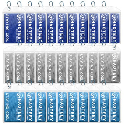 Cooling Towels Pack of 30, 40"*12" Neck Cool Towel Bulk, Cold Towels for Neck and Face, Cooling Rags Sports Towel for Hot Weather, Running, Soccer, Yoga, Gym, Golf - color: 10grey/10darkblue/Lightblue