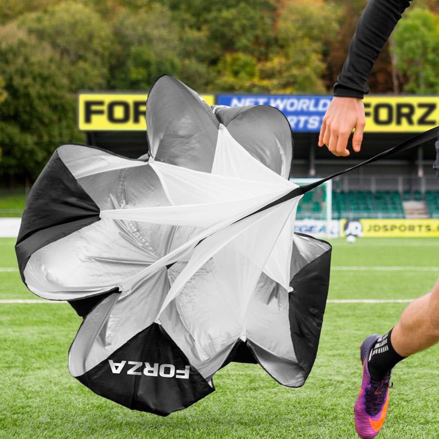 FORZA Resistance Speed Parachute – Adjustable Sprint Training Chute with Quick-Release Belt, Up to 50lbs Resistance, Speed & Agility Running Trainer for Football, Rugby, Athletics & Fitness