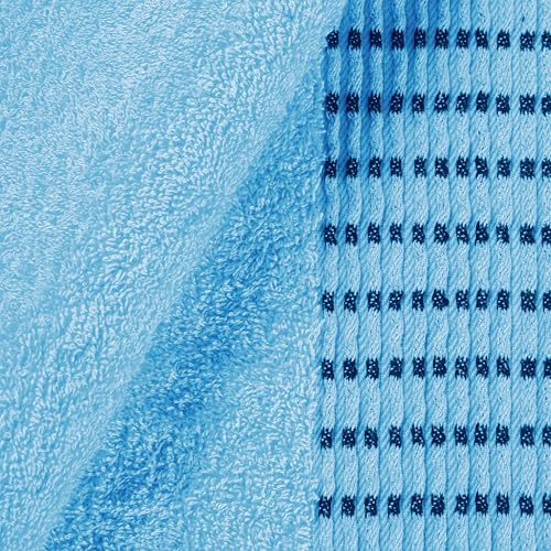 MALLONI HOME Ultra Soft 3 Pack Cotton Towel Set, Contains a Bath Towels 28x55 inch, a Hand Towels 16x24 inch & a Wash Coths 12x12 inch, Ideal Everyday use, Compact & Lightweight - Sky Blue - color: Sky Blue, size: 3 Pack Set