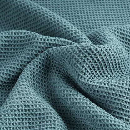 POLYTE 380 GSM Poly Blend Microfiber Quick Dry Waffle Bath Towel, 30x60 in - color: Green