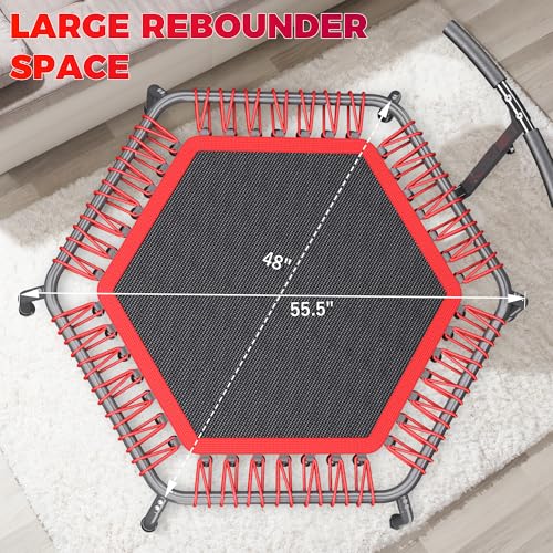 40"/48" Rebounder Trampoline for Adults with Bungee Cords, Exercise Rebounder for Adults Indoor/Outdoor Workout, Max Load 450/550 LBS