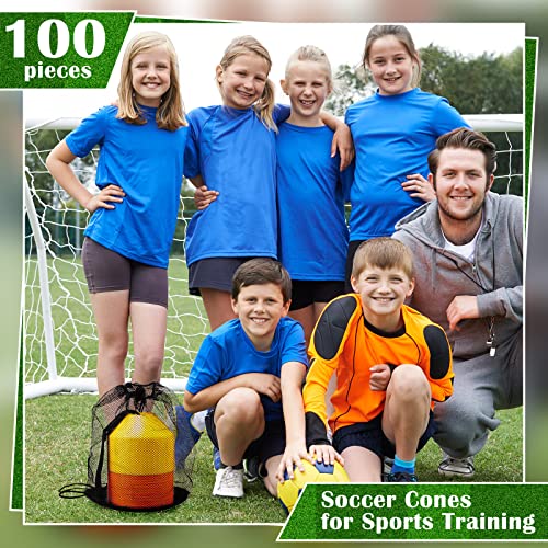 Hanaive Mini Soccer Cones for Agility Drills, 5 Inch - color: Orange,Yellow