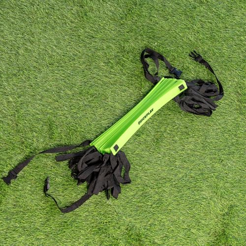 QUICKPLAY Adjustable Agility Ladder 29.5ft - Soccer Training Ladder 20 Rungs Speed Ladder with Adjustable Spacing for Agility Drills and Footwork, Portable Soccer Training Equipment