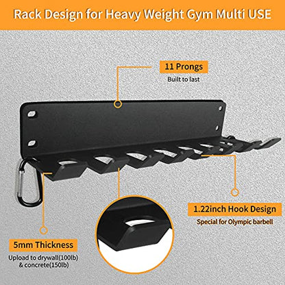Home Gym Storage - Heavy-Duty Barbell Holder, Kettlebells, Weight Bar, Workout Rack Equipment, Foam Roller, Jump Rope, Resistance Band