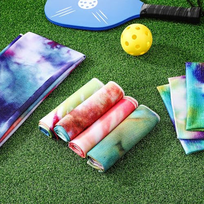 Peryiter 6 Pack Cooling Towels for Neck and Face 40 x 12 Inch Cooling Rag Ice Sweat Towels for Biking Hiking Running Yoga Golf Sport Gym Workout Gardening(Tie Dye Style)