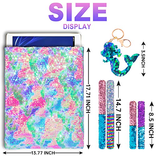 GA&EN Mermaid Reversible Sequin Drawstring Backpack/Bag Clear Iridescent Sequin+Colorful Fabric for Kids Girls - color: 16-clear Iridescent Sequin+colorful Fabric