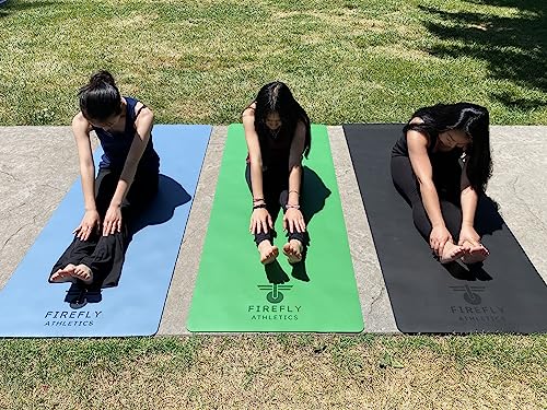 Premium Yoga Mat - 5mm Thick, Extra Wide & Long, Non-Slip Natural Rubber Base & PU Top, Anti-Tear, Ideal for Yoga, Pilates, and Fitness. - color: Blue