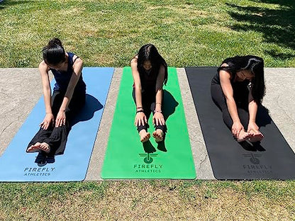 Premium Yoga Mat - 5mm Thick, Extra Wide & Long, Non-Slip Natural Rubber Base & PU Top, Anti-Tear, Ideal for Yoga, Pilates, and Fitness. - color: Blue