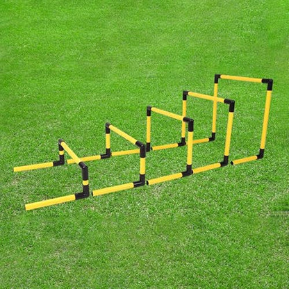 CMYUN Portable Soft Mini Hurdles Set - 5pcs Training Hurdles for Speed and Agility, Track & Field Hurdles Different Heights, for School Gym Home(Yellow)