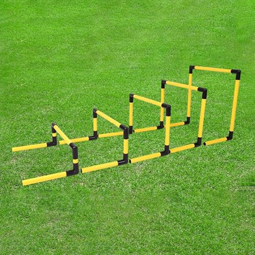 Portable Soft Mini Hurdles Set - 5pcs Training Hurdles for Speed and Agility, Track Field Hurdles Different Heights, for School Gym Home(Yellow)