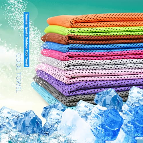 Peicees 20 Pack Microfiber Neck Cooling Towels Sports Sweat Towels Sweat Headband for Travel Beach Swimming Camping Climbing Gym Yoga Workout Backpacking, Multicolors