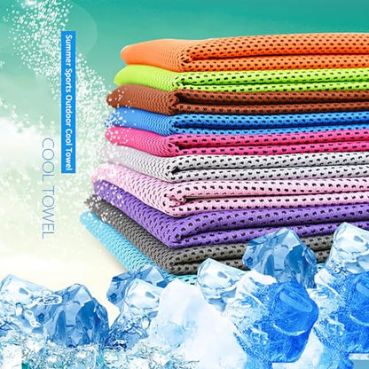 Peicees 20 Pack Microfiber Neck Cooling Towels Sports Sweat Towels Sweat Headband for Travel Beach Swimming Camping Climbing Gym Yoga Workout Backpacking, Multicolors