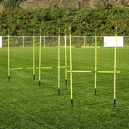 FORZA Pro Adjustable Hurdle Set | Speed & Agility Training with Rubber Bases or Ground Spikes for Extra Stability [4ft or 5ft]