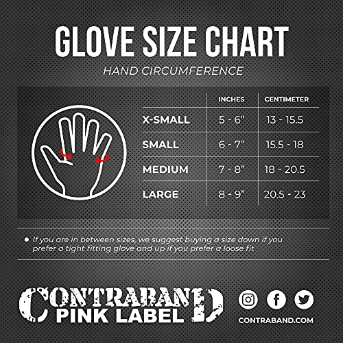 Contraband Pink Label 5237 Womens Designer Workout Gloves | Sugar Skull Print w/Grip-Lock™ Padding (Gray, X-Small) - color: Gray, size: X-Small