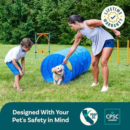 PetCove Dog Agility Course Backyard Set, Dog Agility Equipment, Dog Obstacle Course Backyard, Agility Training Equipment for Dogs, Dog Agility Tunnel