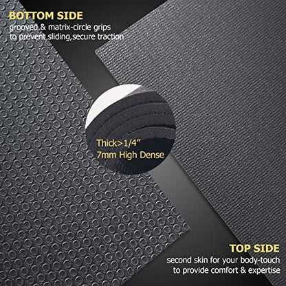 GXMMAT Extra Large Exercise Mat 16'x6'/12'x6'/10'x6'/8'x6'(7mm), Extra Wide Workout Mats for Home Gym Flooring, Non-Slip Thick Durable Cardio Mat for MMA,Plyo,Jump Rope,Weights,Fitness,Shoe-Friendly