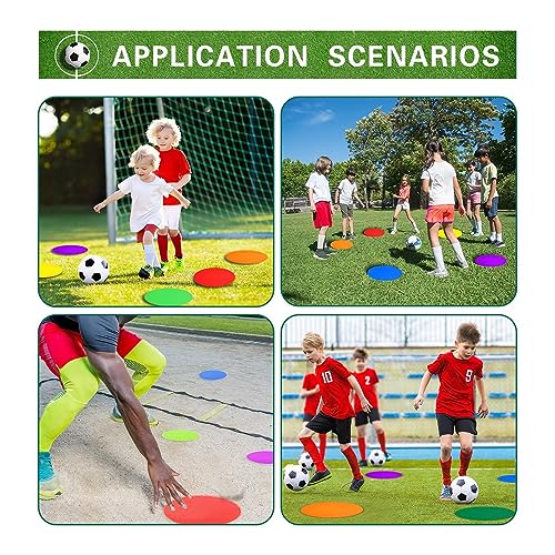 Poly Spot Markers 4.73 inch/10 inch 12 Pcs Non-Slip Rubber Agility Training Markers Floor Dots Flat Field Cones for Football, Soccer, Basketball, School Exercise Drills, Dance Practice