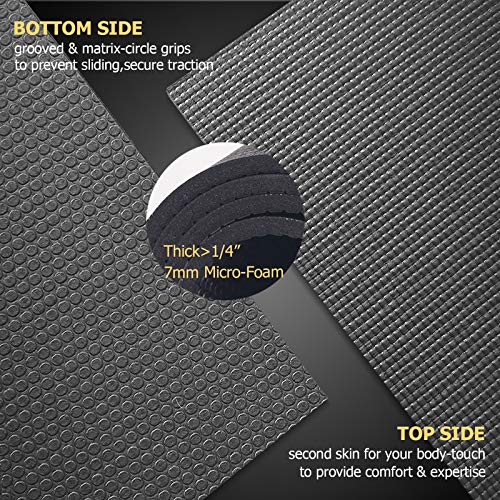GXMMAT Large Yoga Mat 12'x6'/10'x6'/6'x8'(7mm), Extra Thick Workout Mats for Home Gym Flooring, Ultra Comfortable Non-Slip Quick Resilient Barefoot Wide Exercise Mat for Pilates, Stretching,Meditation